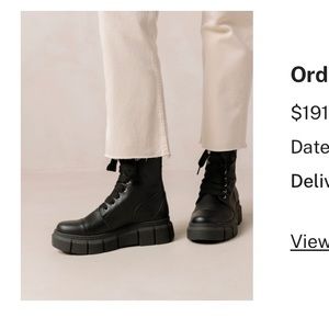 ALOHAS Can Can Corn Combat Boots, size 38